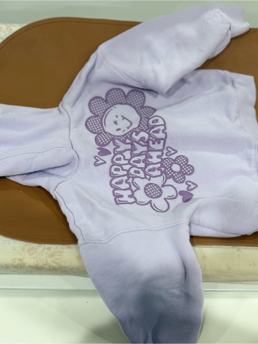 Carter's Lilac Hooded One-Piece with Purple Floral Graphic